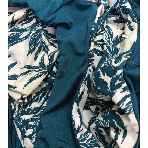 ONIA Nina One Piece Swimsuit Sz Urban Palms Print Plunge Neck Halter Open Back - Picture 5 of 6